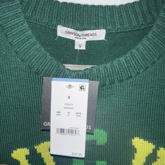 Grayson Threads Green Sweater with Yellow Accents - Picture 4 of 6